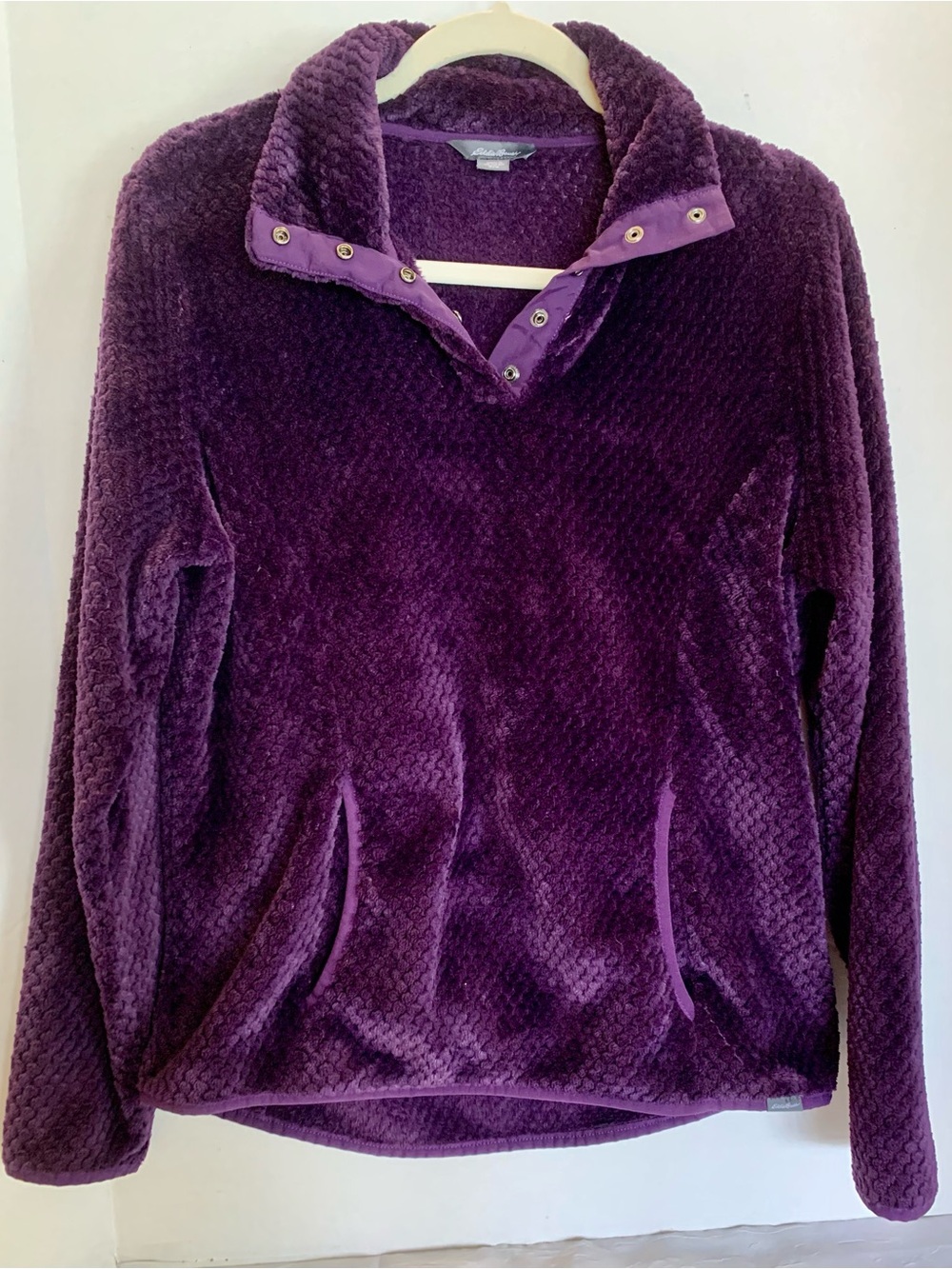 Eddie Bauer Women’s Everett Fleece Pullover Snap Collar Long Sleeves, Size M
